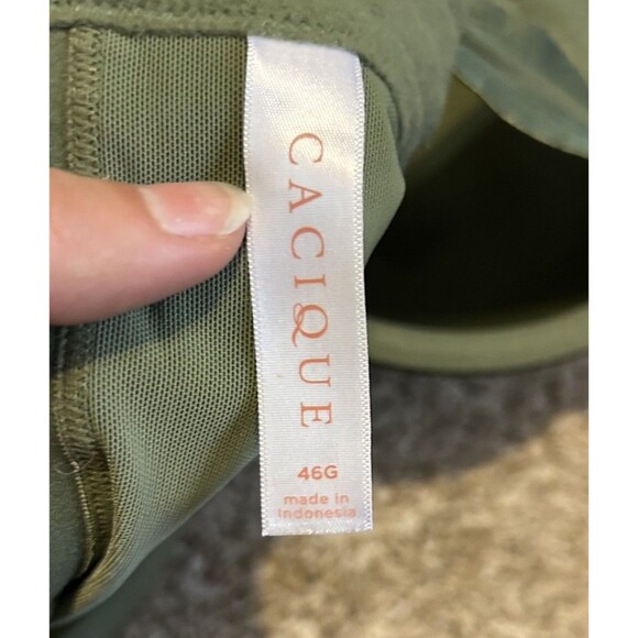 Cacique Women's 46G Smooth Balconette Bra Underwire Green Satin Lace Strap EUC - Picture 5 of 6